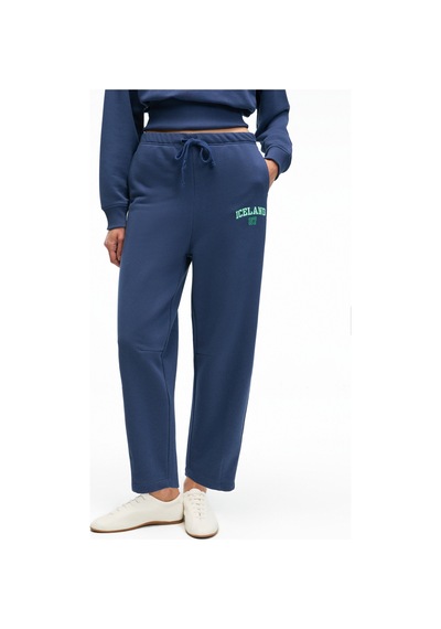 Grımelange EREVYN Kadın Rahat Kesim Paça Ucunda Pens Detaylı Baskılı Lacivert Eşofman Altı