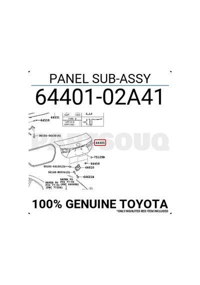 Bagaj Kapağı Corolla 2014-17 Oem No:6440102a41