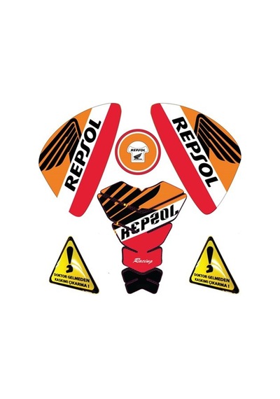 CBR REPSOL 125/250 TANK PAD+YAN PAD+DEPO KAPAK PAD SET  1. KALİTE
