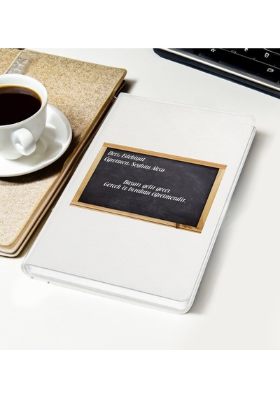 Bk Gift Kişiye Özel Okul Tahtası Tasarımlı Beyaz Defter, Öğretmenler Günü, Öğretmene Hediye Kobitmeyencom33564 Bk Gift