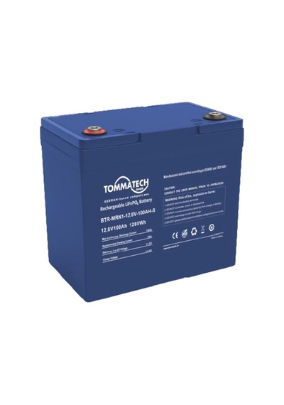 Tommatech Marine 12.8 V 100 Ah Lifepo4 Abs+pc Kasa Lityum Batarya