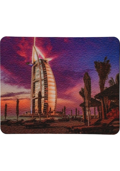 Dubai Burç El Arap Desenli Kaymaz Taban Optik Bilgisayar Notebook Mouse Pad Maus Ped 17,5x21,5cm