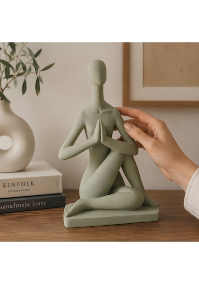 Zen Meditasyon Figürlü Dekoratif Biblo - Ada Yeşili