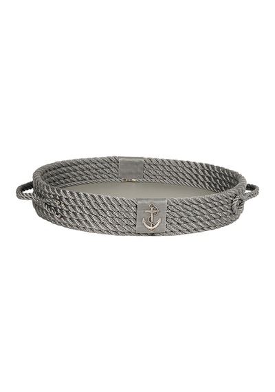 Deri Tabanlı Tepsi (Oval) | Gri