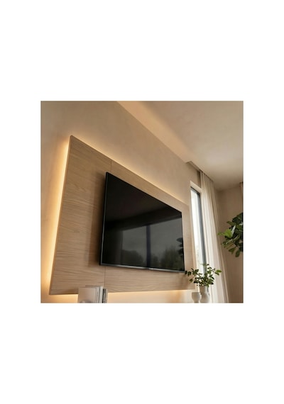Purelıne Ledli Duvar Tv Ünitesi 180 Cm Beyaz-meşe 160 Cm