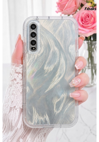 Fibaks Galaxy A50/a30s Uyumlu Kılıf Hologram Desenli Şeffaf Darbe Korumalı Kamera Korumalı