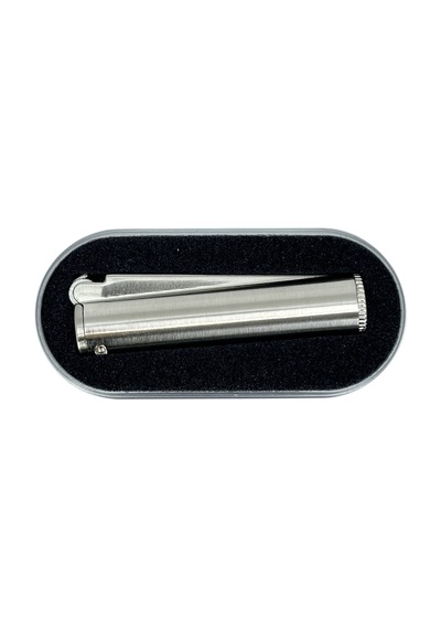 Clipper Metal Benzinli Çakmak - Mat Gümüş Mat Krom Özel Metal Kutulu Krom