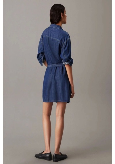 Calvin Klein Lyocell Belted Denım Shırt Dress Çok Renkli