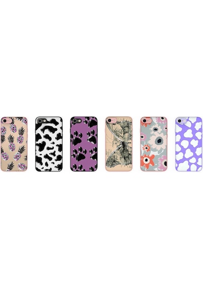 Apple Uyumlu iPhone 8 Kılıf Desenli Kamera Korumalı Parlak Zore Nora Kapak NO1