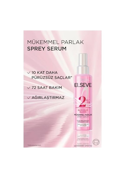 L'oréal Paris Elseve Glycolic Gloss Mükemmel Parlaklık Veren Saç Bakım Sprey Serumu 150ml