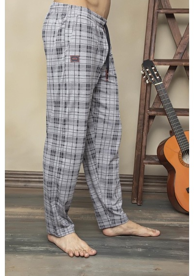 Kly 152 Tek Alt Likralı Ekoseli Çok Rahat Pijama Alt