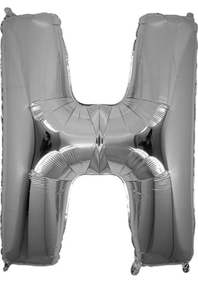 Gümüş Folyo Balon H Harfi 40 CM