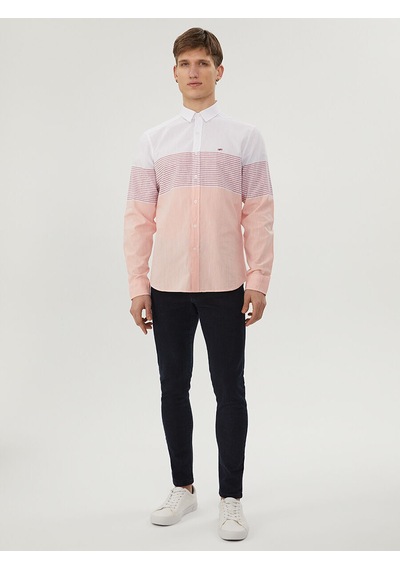 Loft Regular Fit Erkek Gömlek U.kol Whıte Red