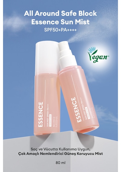 Saç Ve Vücut İçin Nemlendirici Güneş Koruyucu Mist All Around Safe Block Essence Sun Mist Spf50+