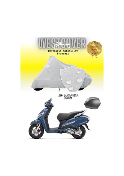 Honda Activa 125 Arka Çanta Uyumlu Motosiklet Brandası,örtüsü Gri