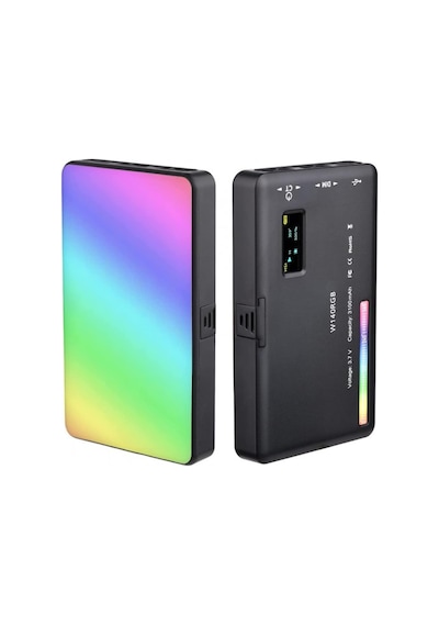 W140 Rgb Led Işık Paneli 2500k-9500k Fotoğraf Video Işık Şarj Edilebilir Pille Birlikte