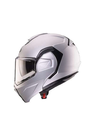 Motosiklet Kaskı Modüler Güneş Vizörlü Çene Açılır Matt Silver Motorcu Kask Beyaz