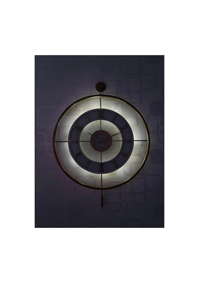Pey Aksesuar Metal Temperli Camlı Duvar Saati 60x80 Cm Büyük Boy Işıklı Gerçek Cam Gold-şeffaf-beyaz-gold M61-gold-şeffaf-beyaz-gold