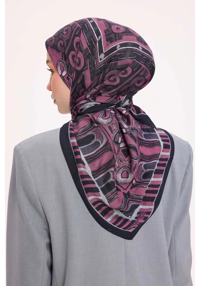 Silk Home Dört Mevsim Antik Motif Viskon Velora Eşarp 6421 Pembe