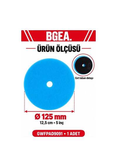Bgea Yumuşak Açık Mavi Sünger 5 İnç 125 Mm
