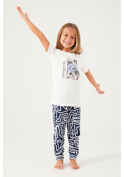 Arnetta Always Be Kind Krem Kız Çocuk Kısa Kol Pijama Takım Krem