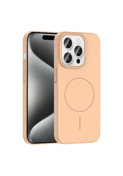 Apple Uyumlu iPhone 15 Pro Kılıf İnce Magsafe Kamera Yükseltili Yumuşak Silikon Ata Pro Tech Gri