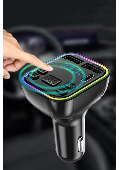 Fm Handsfree Bluetooth Modülatör Mp3 Player Type-c Çıkışlı Araç Şarj Aleti