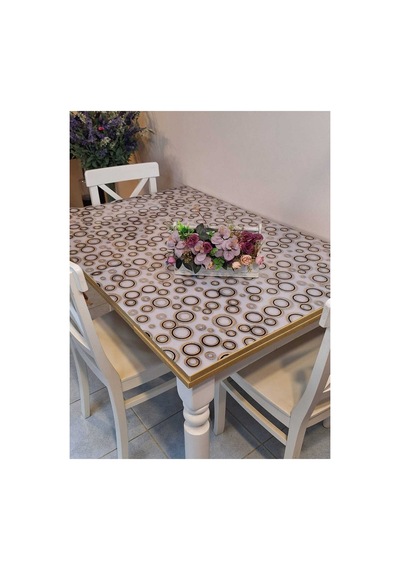 Kalın Pvc Masa Koruyucu 1.2 Mm Mika Örtü, 70 Ve 80 Cm En, Mermer Desen 32pvc1.2.mermer27 Şeffaf