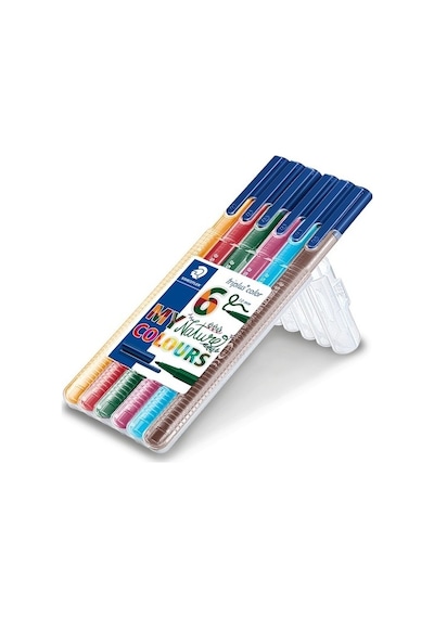 Staedtler Keçeli Kalem 6'lı Set Ergonomik Tasarım Su Bazlı Mürekkep Renkli Kalemler
