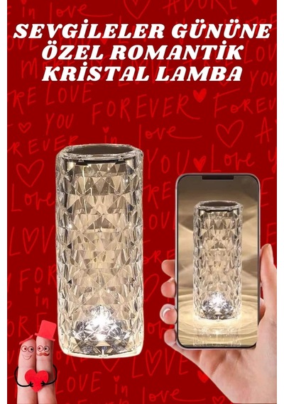 Mey İthalat Sevgililer Günü İçin Hediye Kristal Lamba Sevgiliye Hediye Usb Şarjlı Gece Lambası Çok Renkli 71047889