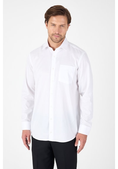 İmza Beyaz Uzun Kol Sert Yaka Cepli Non Iron Comfort Fit Pamuklu Gömlek 1004250268 Beyaz