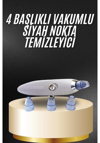 Yeni Nesil Vakumlu Pilli Siyah Nokta Ve Yüz Temizleme Cihazı 4 Başlıklı - Lisinya