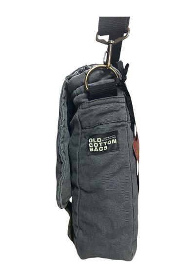 Old Cotton Cargo Vintage Salaş Kaliteli Unisex Günlük Gezi Kamp Okul Postacı Omuz Çantası San Diego 32 Cm X 25 Cm GRİ