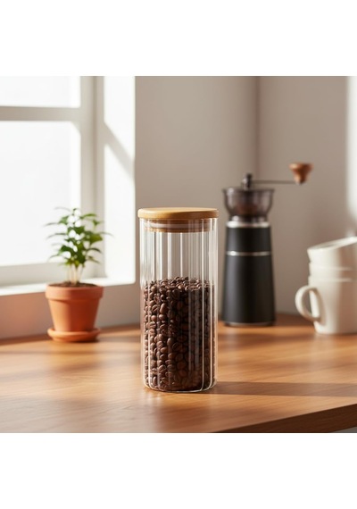Linie Serisi Bambu Kapaklı Borosilikat Cam Kavanoz - 350 Ml Çizgili Vakumlu Baharatlık, Çay Ve Kahve Saklama Kabı Çok Renkli Linie Serisi Bambu Kapaklı Borosilikat Cam Kavanoz - 350 Ml Çizgili Vakumlu Baharatlık, Çay Ve Kahve Saklama Kabı Çok Renkli