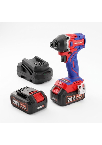 Workpro Wp390108 20volt 4.0ah. Li-ion 230nm Çift Akü Kömürsüz Profesyonel Şarjlı Darbeli Tornavida