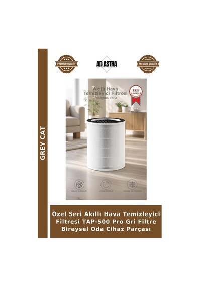 Özel Seri Akıllı Hava Temizleyici Filtresi Tap-500 Pro Gri Filtre Bireysel Oda Cihaz Parçası