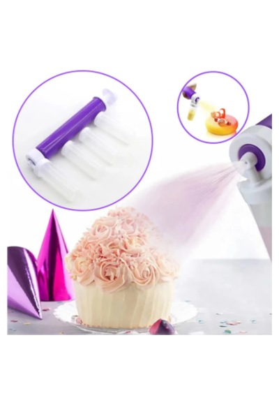 Gıda Boyası Püskürtme Tabancası 5li Pompası Airbrush Pasta Kek Mu