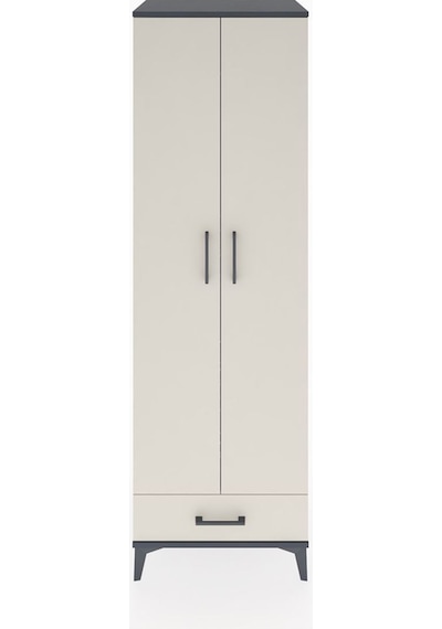 Hyperion Dolap 3 Raflı Tek Çekmeceli Tek Askılı 60x44x195 Ant... Antrasit