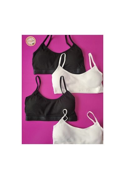 Demirsa Boutique Fitilli İp Askılı 4'lü Siyah Ve Beyaz Renk Çıkarılıp Takılabilir Pedli Kadın Büstiyer Beyaz2-siyah2 Demirsa Boutique Fitilli İp Askılı 4'lü Siyah Ve Beyaz Renk Çıkarılıp Takılabilir Pedli Kadın Büstiyer Beyaz2-siyah2