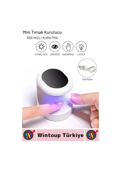 Yüksek Kaliteli Tırnak Oje Protez Tırnak 60 Saniye Hızlı Kurutma Uv Led Işıklı Mini Tırnak Kurutucu