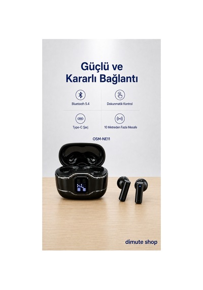 Osm-ne11 2 Çift Kablosuz Bluetooth 5.4 Kulaklık Klasik Ve Kulak Kancalı Siyah - 904091696