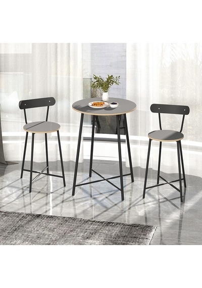 Mutfak Oval 2 Kişilik Bar Yemek Masası Füme 1517