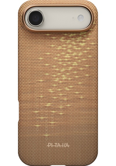 Apple Uyumlu iPhone 17 Air Kılıf M-safeli Aramid Fiber Pitaka Glints Of Gold Ultra Slim Serisi Kapak Gold Gold