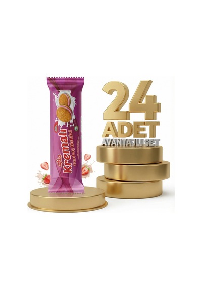 Afia Çilek Kremalı Sandviç Bisküvi 24x60 Gr