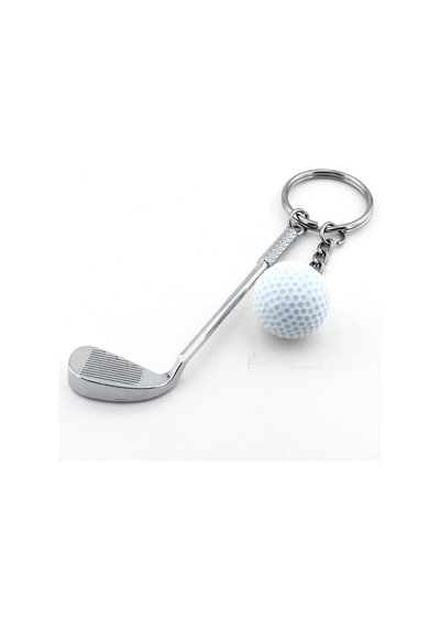 Solfera Golf Topu Ve Sopasi Şeklinde Spor Metal Anahtarlik Kc716