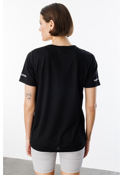 Genius Store Kadın Nem Emici Hızlı Kuruma Atletik Teknik Performans Spor T-shirt Drıfıt-kısakol Siyah