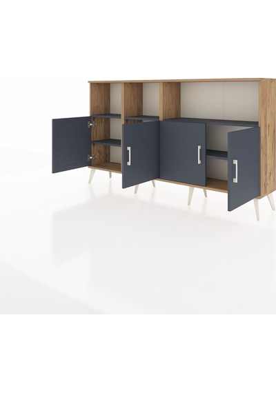 Arges Konsol 6 Raflı 4 Kapaklı 176x30x99 Çam-antrasit Antrasıt - Atlas Çam Arges Konsol 6 Raflı 4 Kapaklı 176x30x99 Çam-antrasit Antrasıt - Atlas Çam