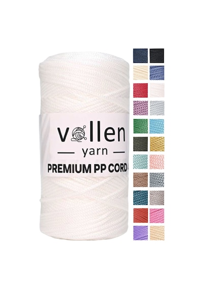 200gr/230m Premium Polyester Makrome Ipi 2mm ,makrome Ip , Makrame, Supla, Çanta Ipi,beyaz