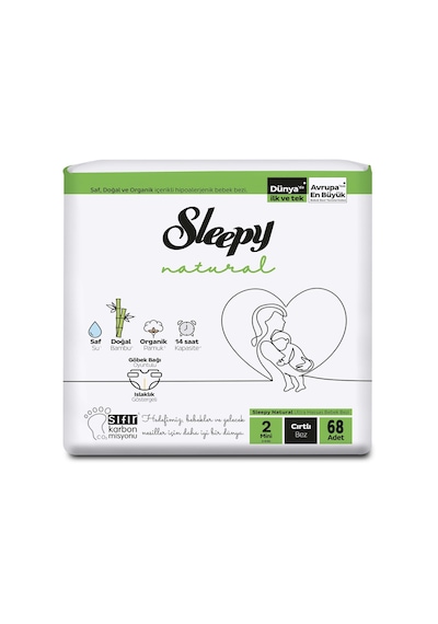 Sleepy Natural Bebek Bezi 2 Numara Mini 2'li Jumbo 272 Adet 4'lü