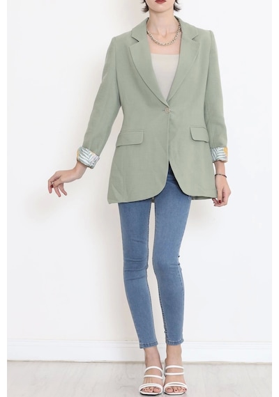 Keten Blazer Ceket Çağla - 2115.1322. Çok Renkli